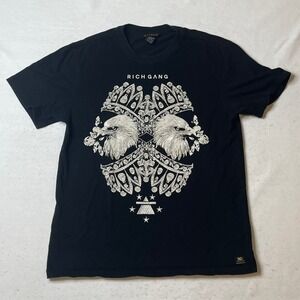 Rich Gang T-Shirt Black Eagle Graphic Print Menswear Fashion‎ Young Thug